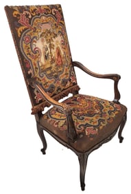 Provincial Louis XV Carved Walnut Fauteuil