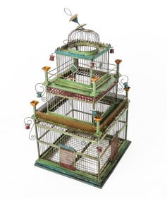 Tole-Painted Pagoda form Birdcage