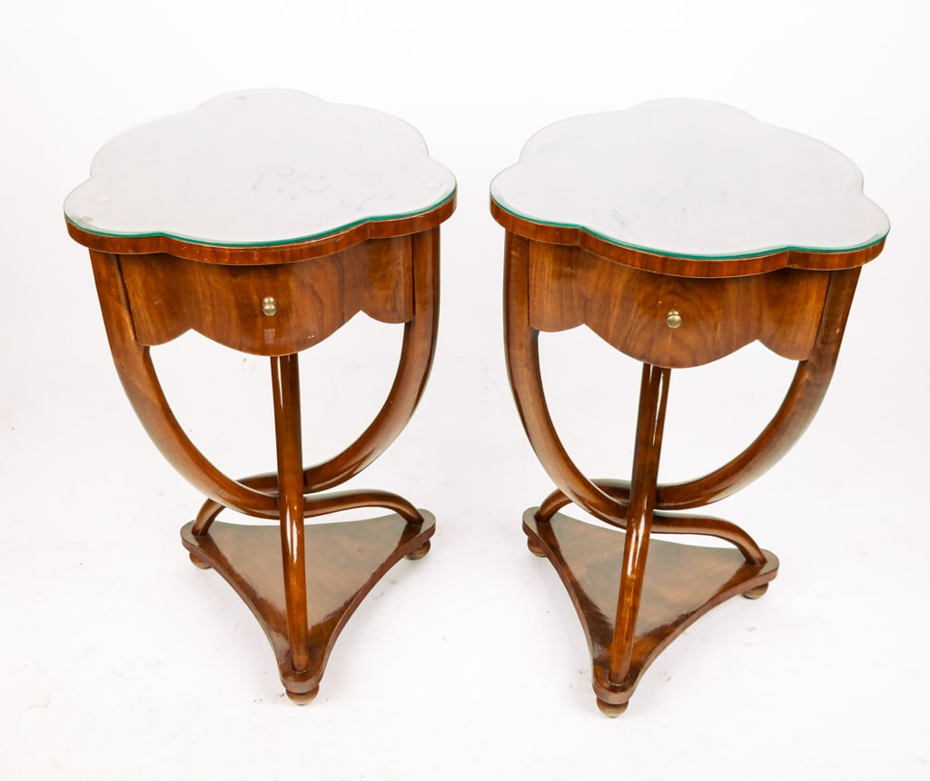 Pair of Art Deco Mahogany Side Tables (1 of 8)