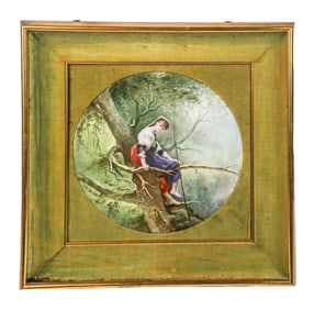 Figural Porcelain Plaque in a Frame