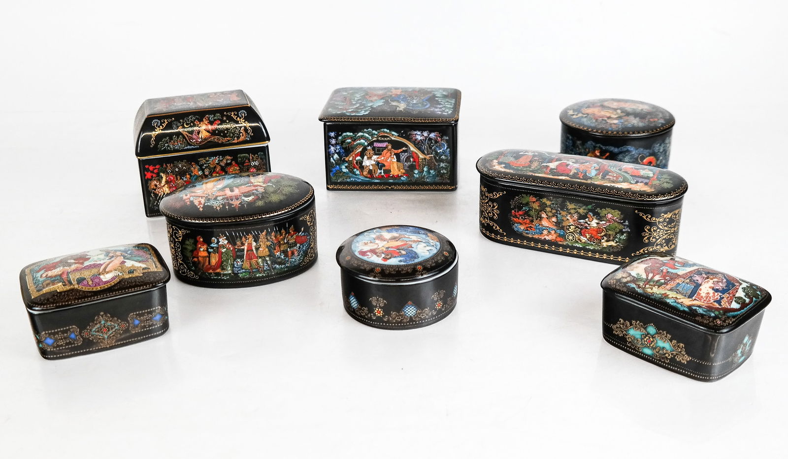 Collection of Hand-Painted Porcelain Boxes, 8 (1 of 17)