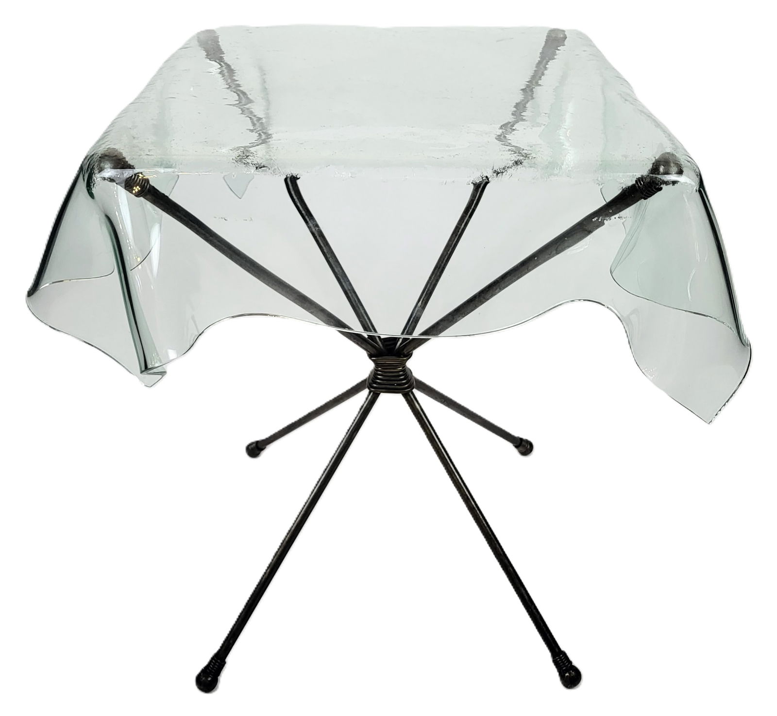 Contemporary Table Cloth Form Glass Top Side Table (1 of 13)