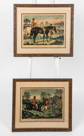 Set Of 2 Currier & Ives Colored Prints