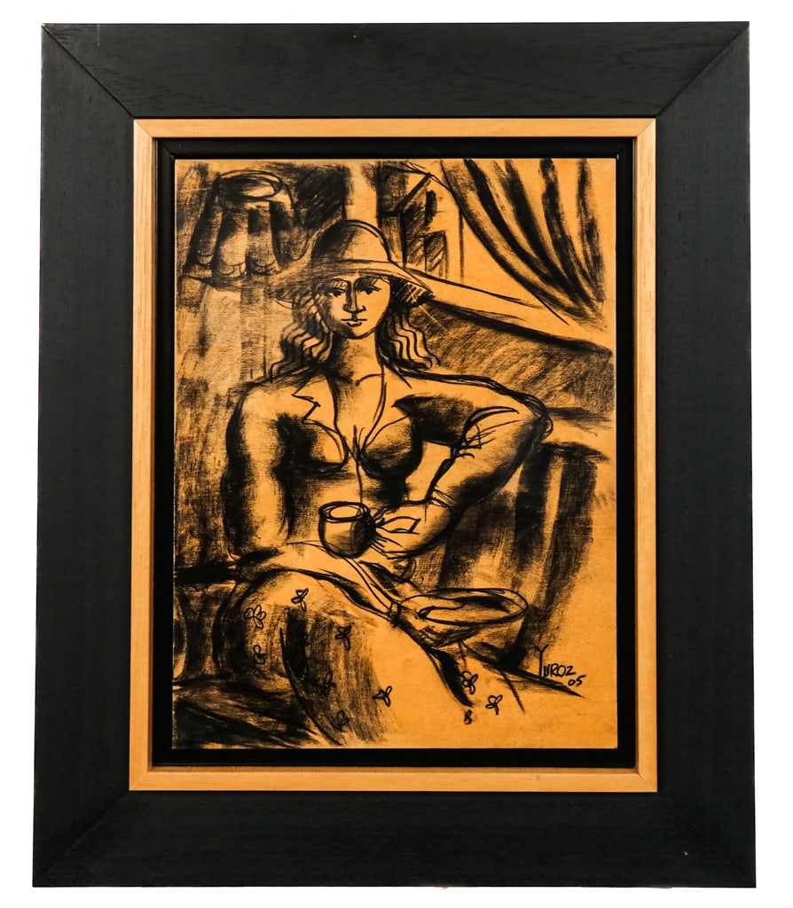 Yuri YUROZ: "Afternoon Tea" - Charcoal On Panel (1 of 8)