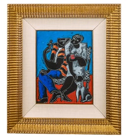 Yuri YUROZ: Couple And Pet - Mixed Media