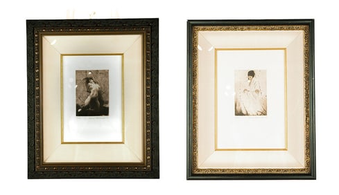 Two Lithographs In Shadowbox Frames