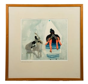 Jim TANAKA: Woman Singing Jazz - Watercolor