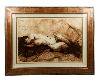 Reclining Nude Female - Lithograph