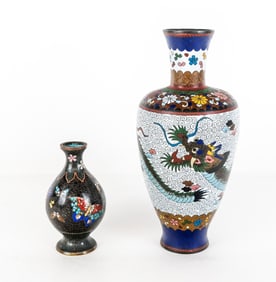 Japanese Cloisonne Vases, 2