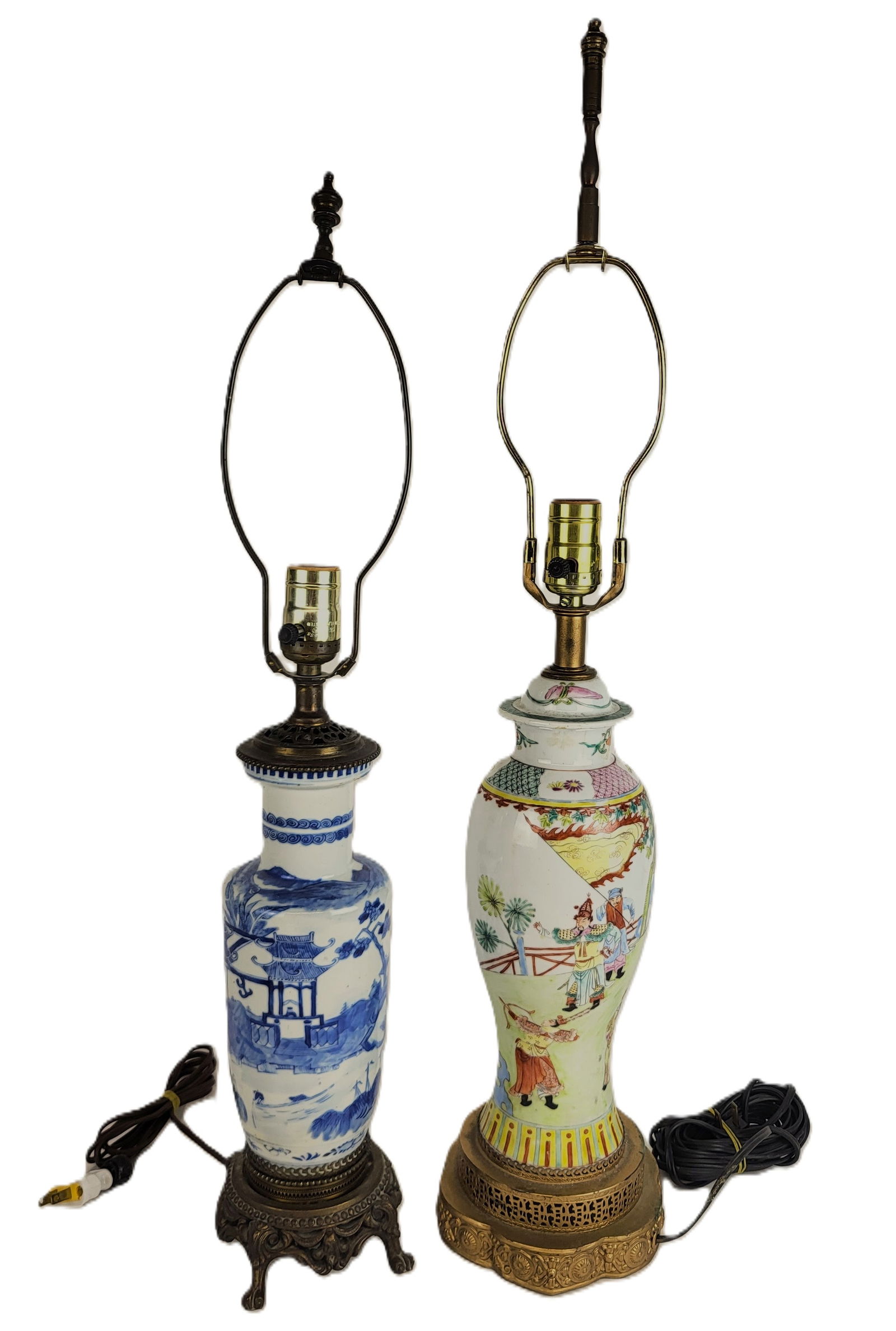 Chinese Two Urns Mounted as Lamps (1 of 17)