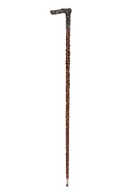 Gorham Sterling Silver and Carved Wood Cane