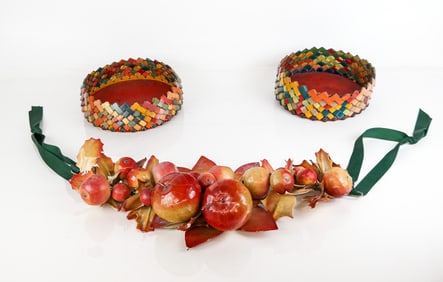 Pair Of Bowls, And Faux Fruit Decoration