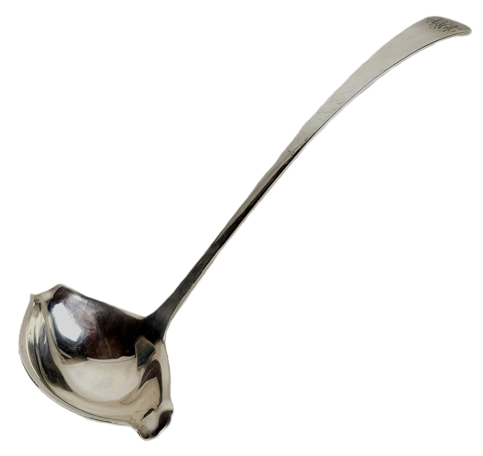 Graff, Washbourne & Dunn Sterling Silver Ladle: Graff, Washbourne & Dunn hand wrought sterling silver ladle, marks to base. [7 ozt., 13.25" L]. Overall condition is good.