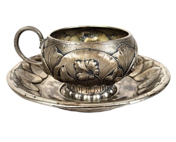 William Gale & Son Silver Tea Cup and Saucer