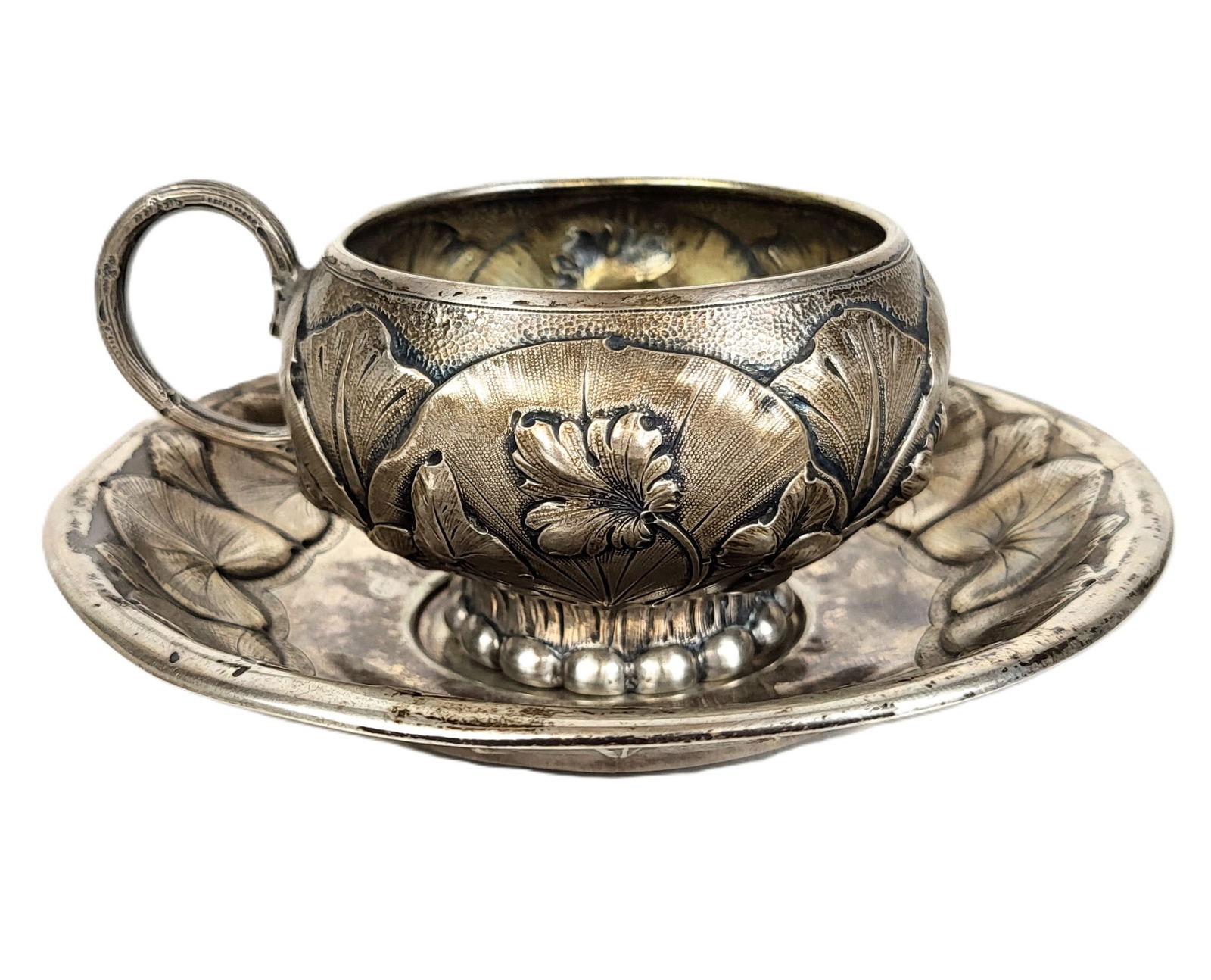 William Gale & Son Silver Tea Cup and Saucer (1 of 13)