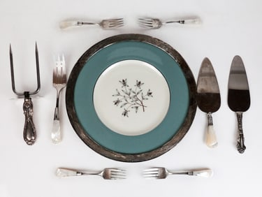 Collection of Silver & Mother of Pearl Table Wares