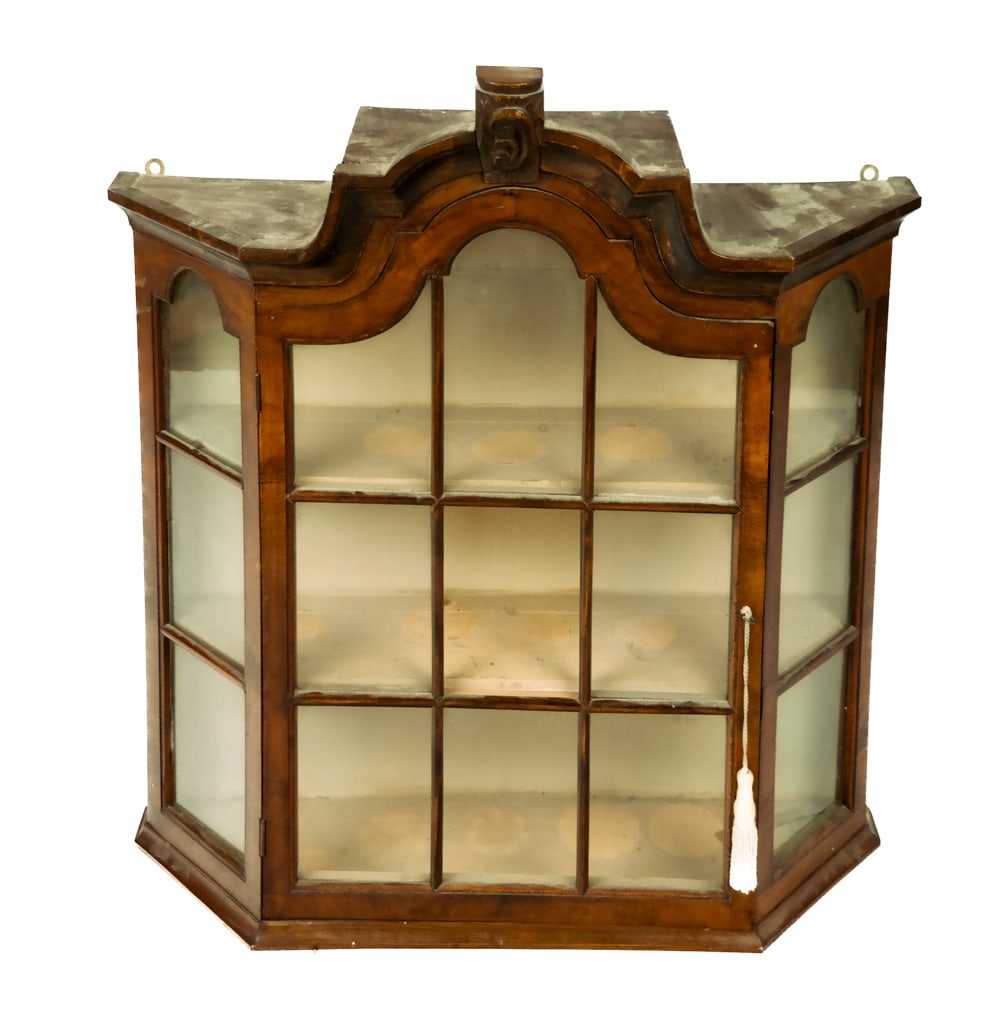 Wall Mounted Fruitwood Vitrine Cabinet (1 of 8)