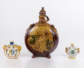 Italian Majolica and Other Flasks, 3
