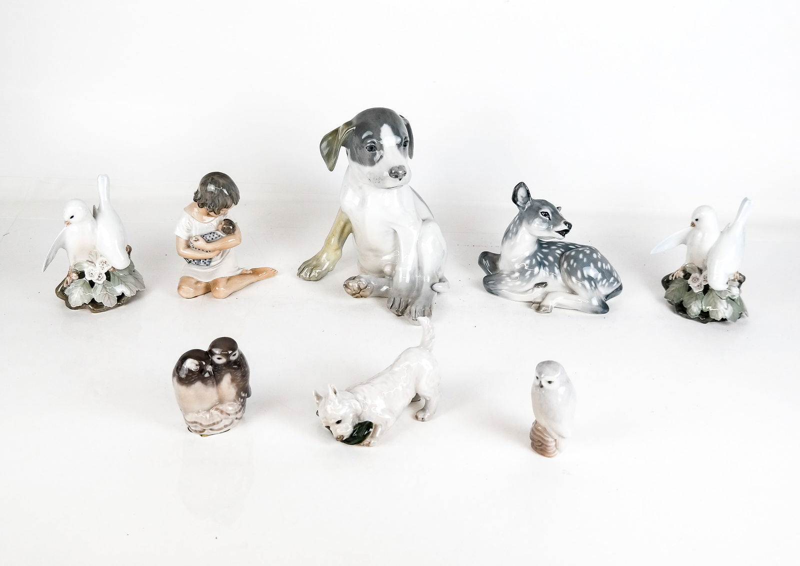 Group Eight Royal Copenhagen Porcelain Figurines (1 of 15)