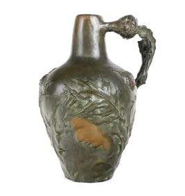 Jeanne JOZON Art Nouveau Bronze Flagon