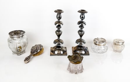 Group of Silver, Plate and Metal Tablewares, 7