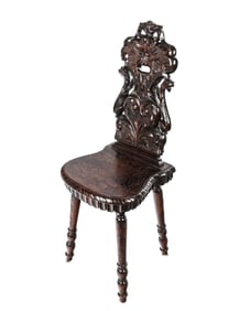 Antique Ornate Sgabello Side Chair