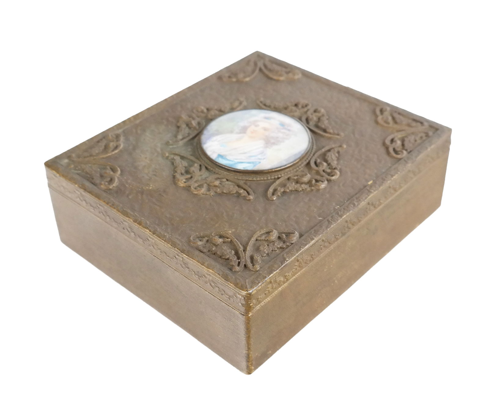 Vanity Box with Inset Hand-Painted Portrait Plaque (1 of 11)
