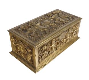 Bronze Dore Figural Trinket Box