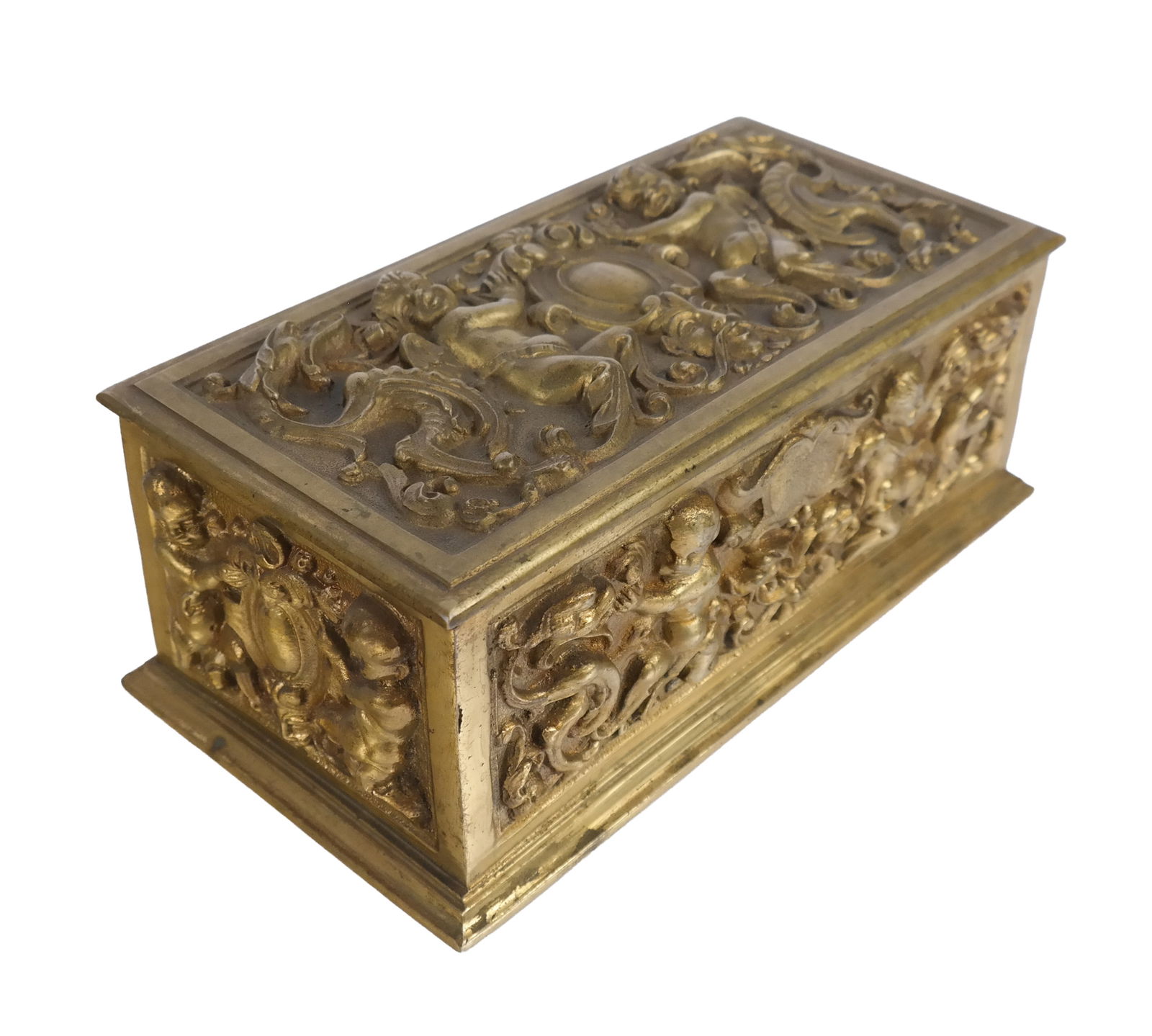 Bronze Dore Figural Trinket Box (1 of 18)