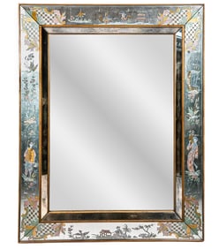 Chinoiserie-Decorated Mirror