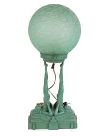 Frankart Art Deco Green Figural Lamp