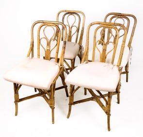 Rattan Dining Chairs, 4