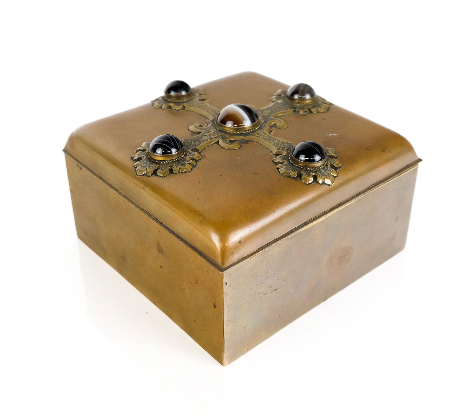 Brass and Agate Mounted Box (1 of 10)