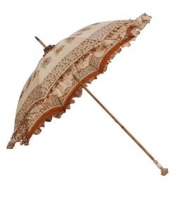 Gilt Metal, Bone, and Wood Parasol