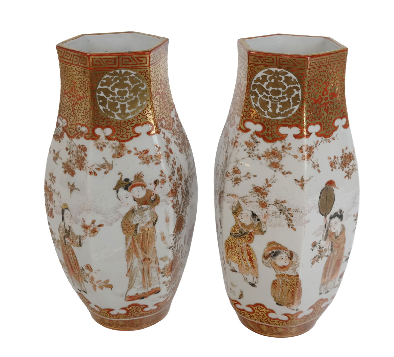 Pair Of Japanese Kutani Vases (1 of 10)