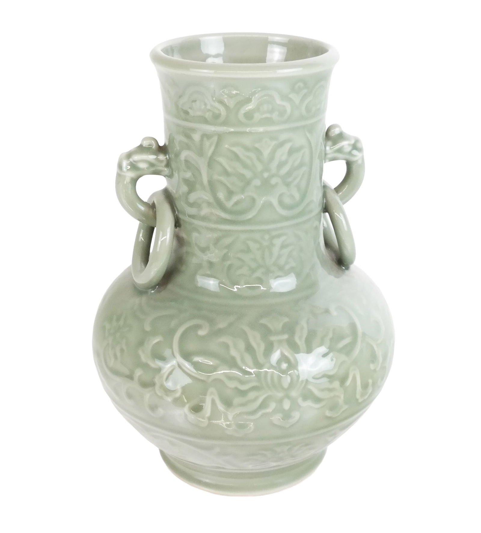Chinese Celadon Two-Handled Vase (1 of 9)