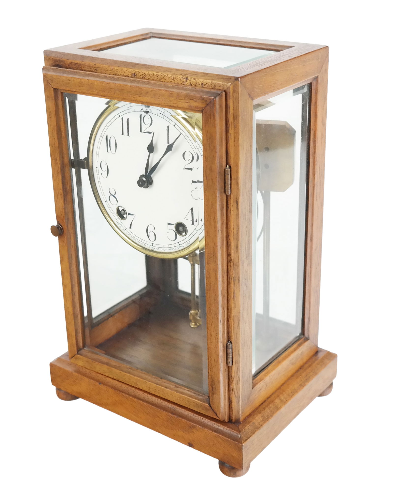 New Haven Clock Co Clock in a Wood and Glass Case (1 of 13)