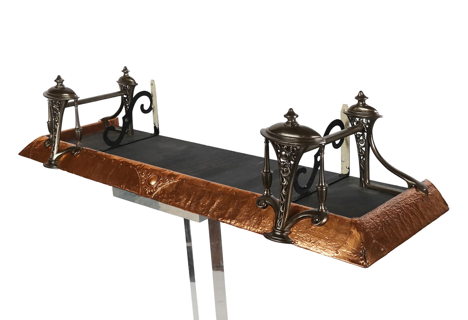 Hammered Copper and Metal Fireplace Fender (1 of 12)