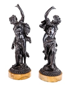 Companion Pair of Bronze Figures After Clodion