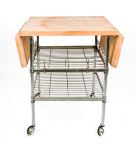 Butcher Block Topped Kitchen Cart