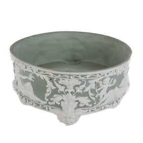 Jasperware Green and White Jardiniere
