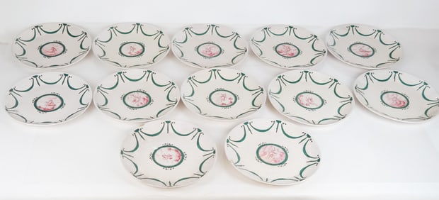 Sceaux French Faience Plates, 12