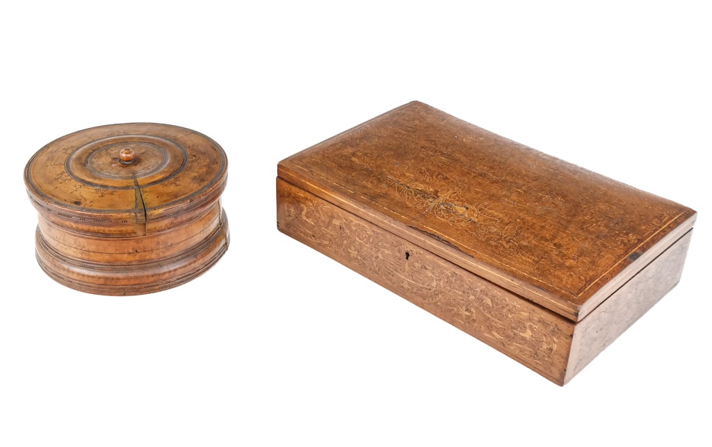 Marquetry Inlaid Humidor and Spice Box (1 of 13)