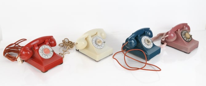 Four Western Electric Model 302 Rotary Phones