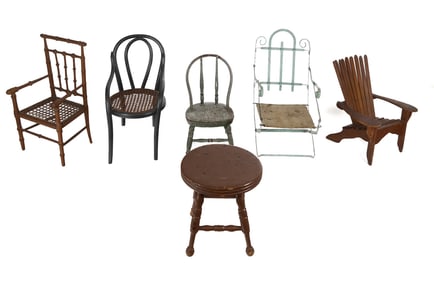 Antique Assorted Diminutive/Doll Furniture, 6