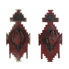 Pair of Tole-Painted Floral Sconces
