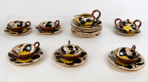 Italian Hand-Painted Porcelain Partial Service
