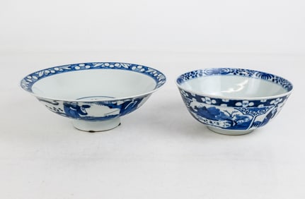 Chinese Two Blue and White Bowls