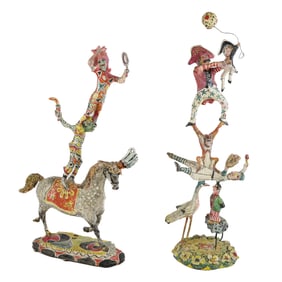 2 William H. STEVENS Papier Mache Sculptures