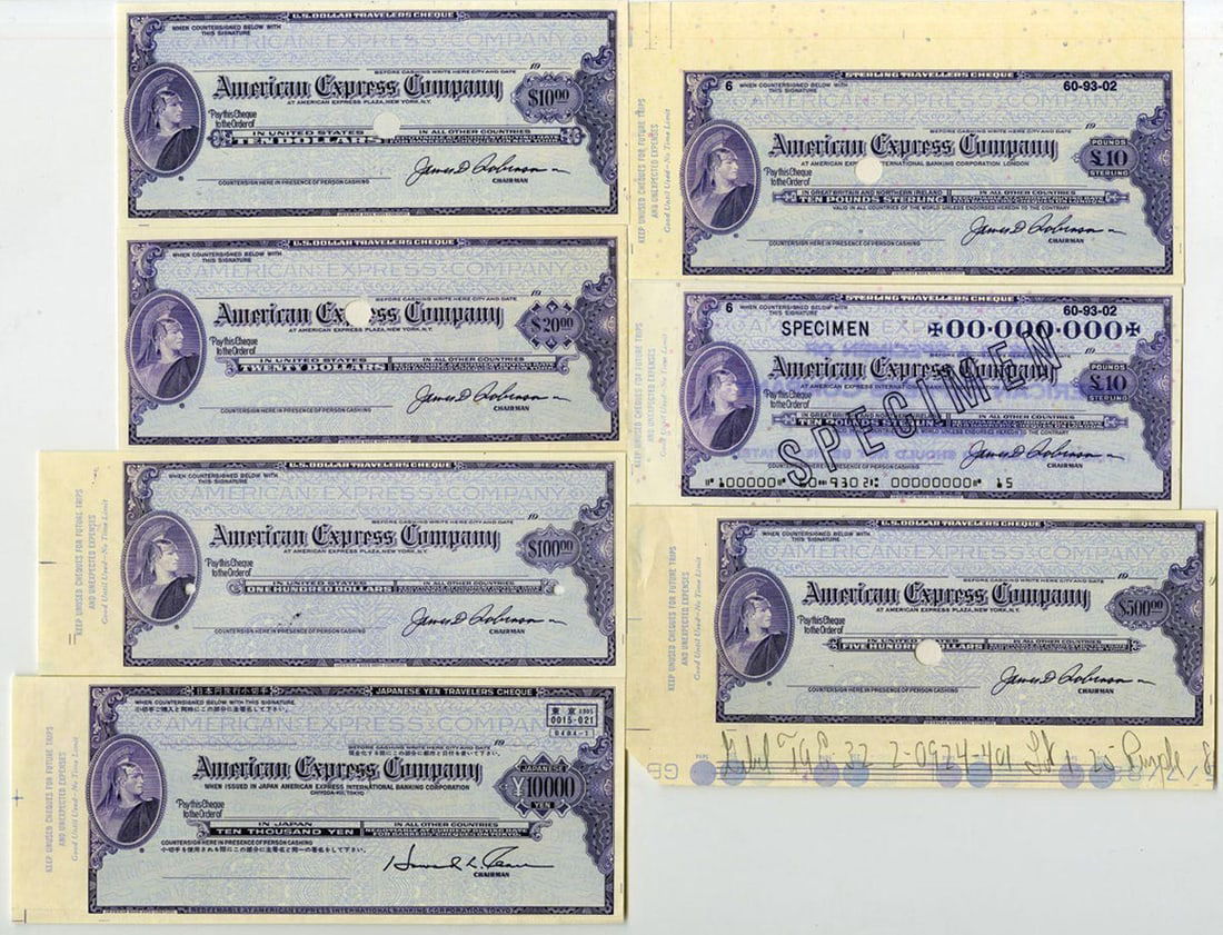 7 American Express Vintage Traveler's Checks (1 of 8)